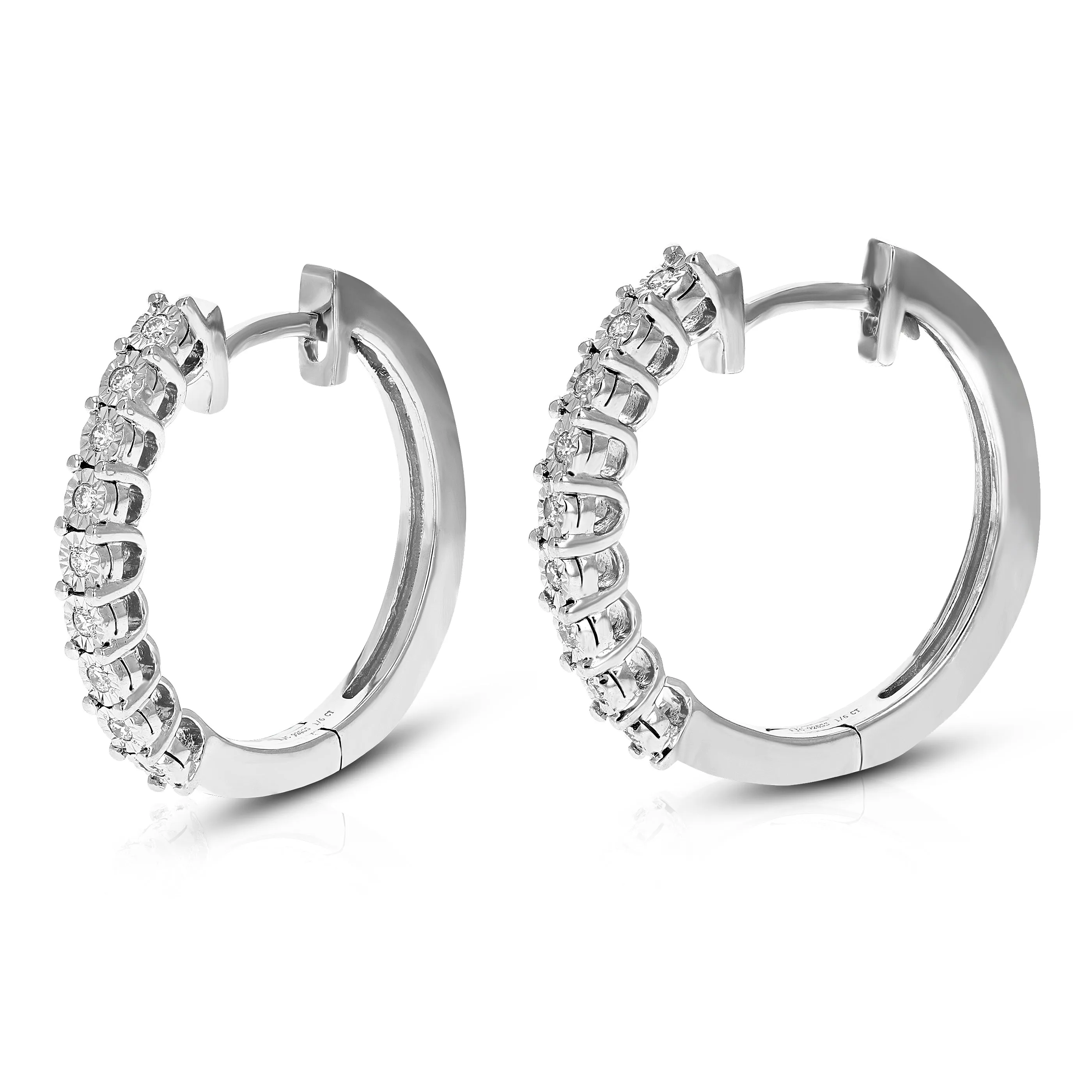 1/6 cttw Lab Grown Diamond Hoop Earrings in Sterling Silver