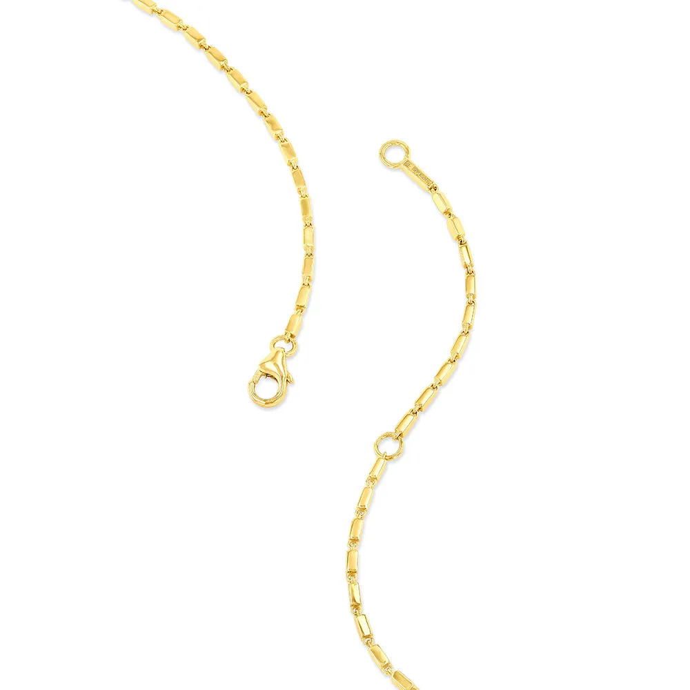 18 Karat Yellow Gold Bar Link Necklace
