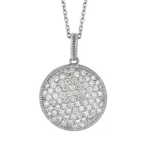 1.80 Carat Natural Diamond Necklace Pendant 14K White Gold G SI