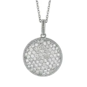 1.80 Carat Natural Diamond Necklace Pendant 14K White Gold G SI
