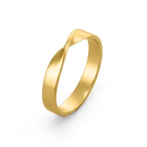 18K Gold 3mm Mobius Wedding Ring