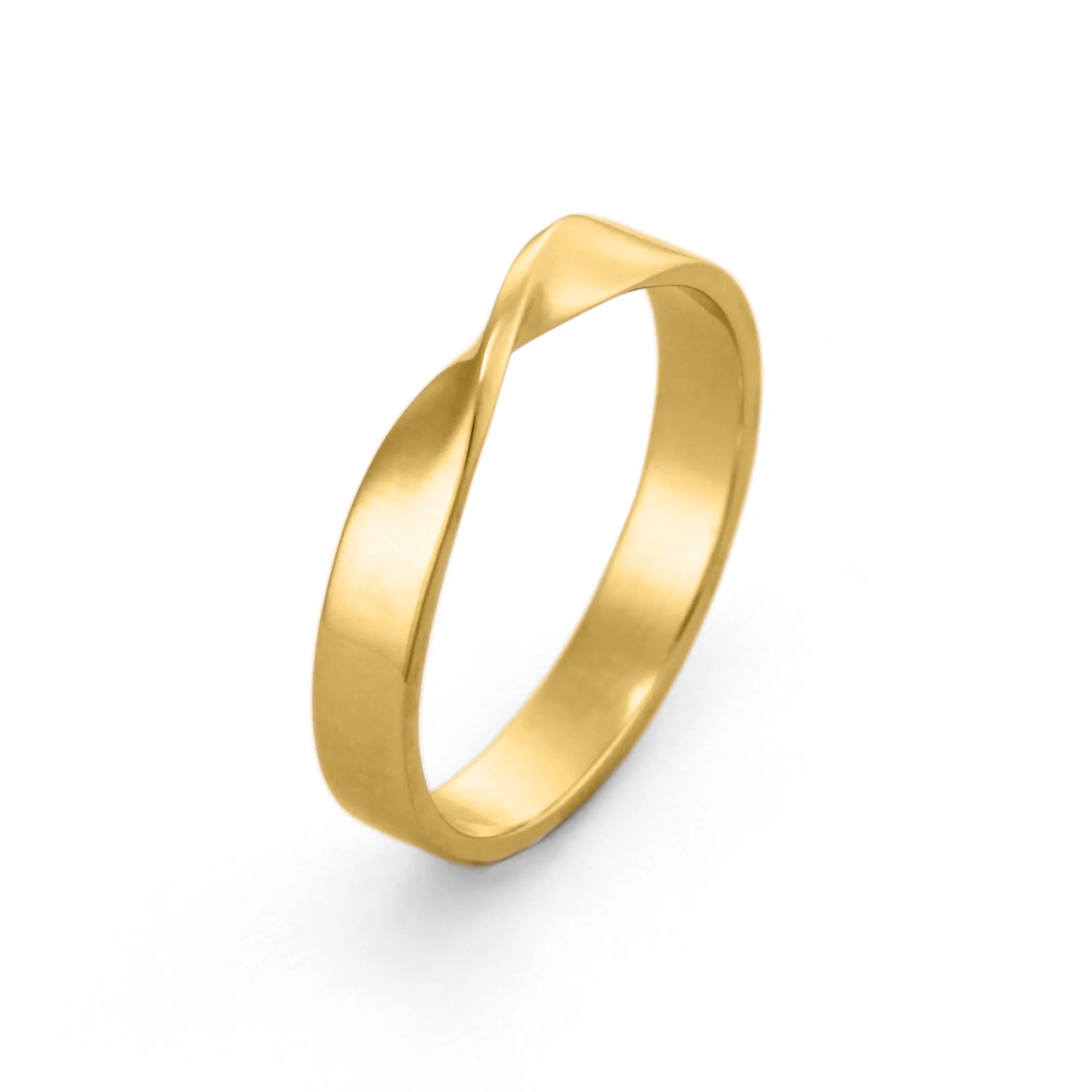 18K Gold 3mm Mobius Wedding Ring