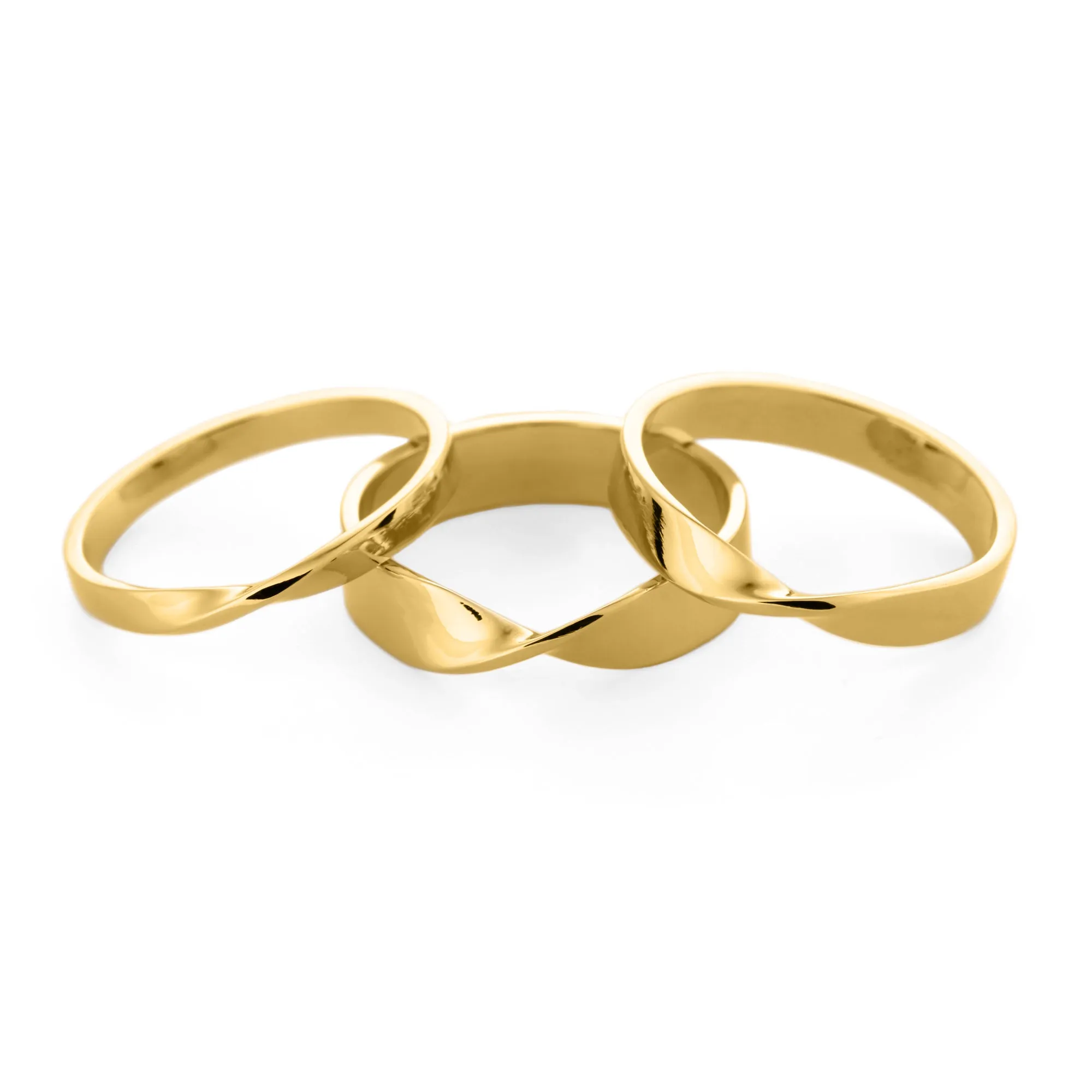 18K Gold 3mm Mobius Wedding Ring