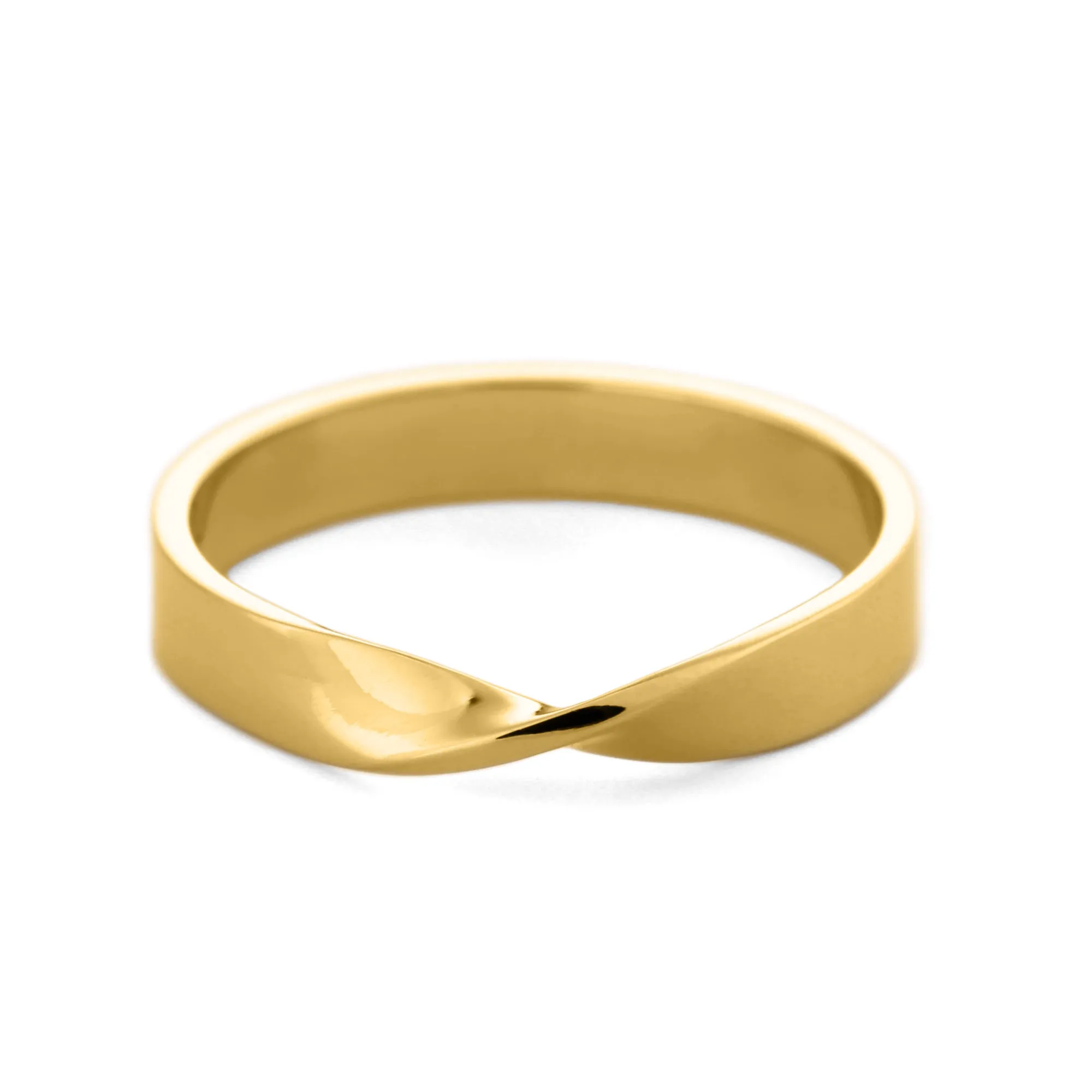 18K Gold 3mm Mobius Wedding Ring