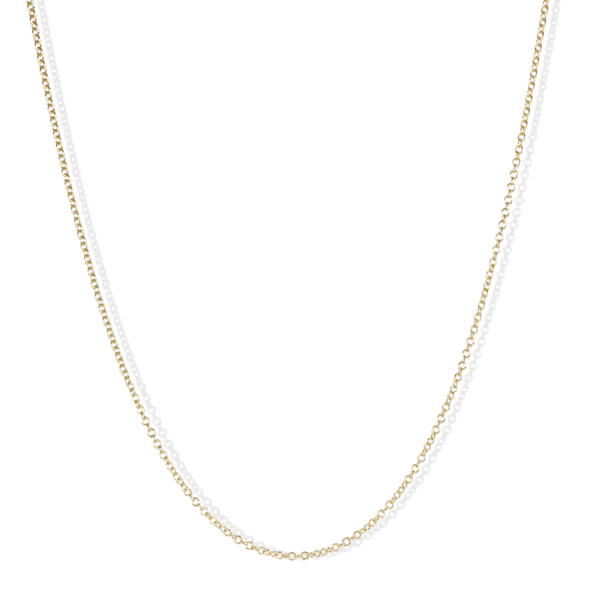18K Gold Cable Link Chain in 16-18"