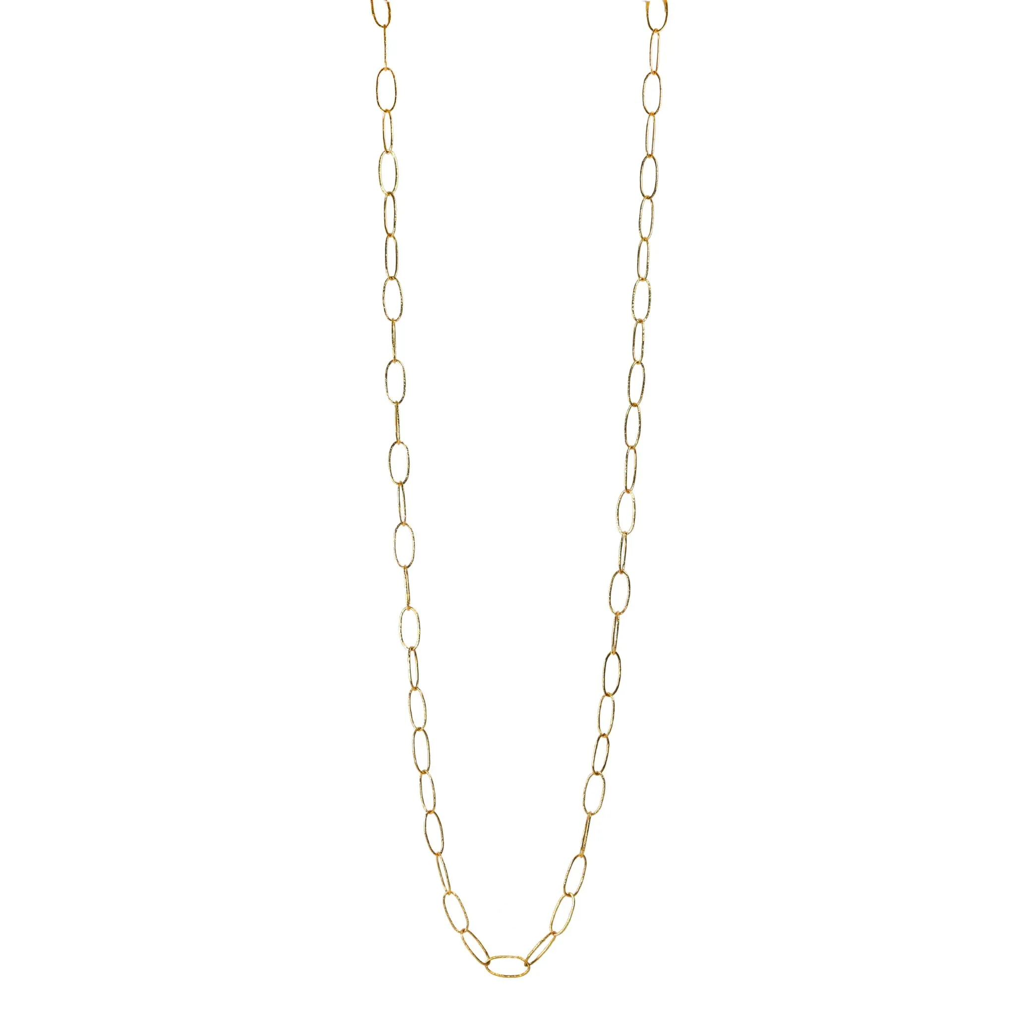 18K Gold Hammered "Bubble Oval" Chain Necklace