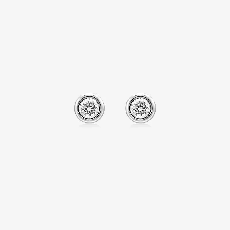 18K Gold Petite Delicate Diamond Stud Earrings
