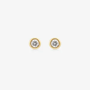18K Gold Petite Delicate Diamond Stud Earrings