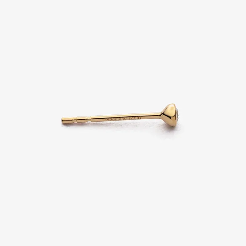 18K Gold Petite Delicate Diamond Stud Earrings