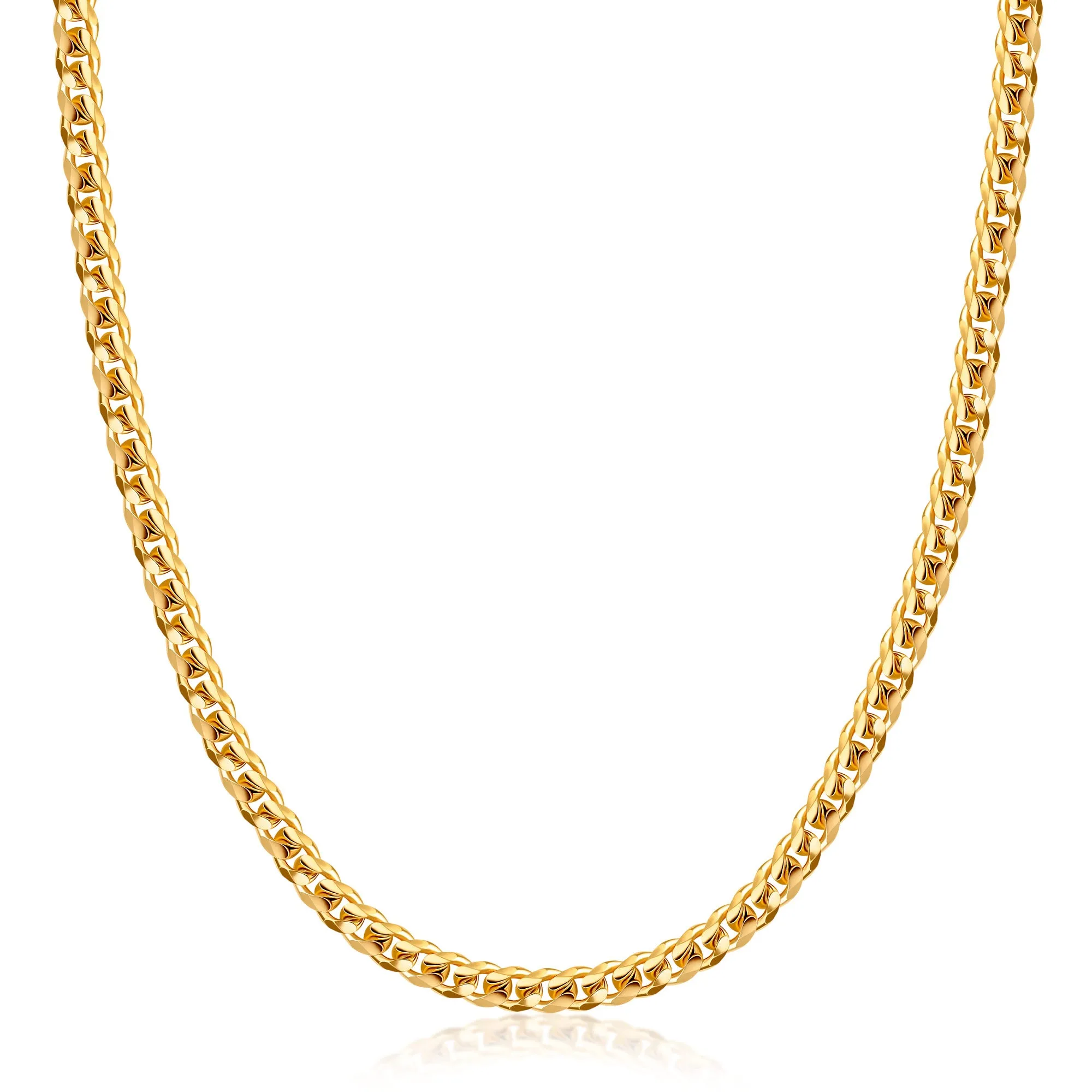 18k Gold Plated Miami Cuban Necklace 4mm Thick