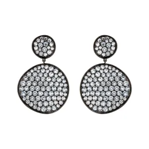 18k White Gold Blue Topaz Drop Earrings
