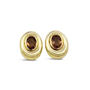 18K Yellow Gold 5.52ctw Topaz Estate Earrings
