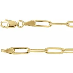 18K Yellow Gold-Plated Sterling Silver 3.85 mm  Paperclip-Style 7" Chain