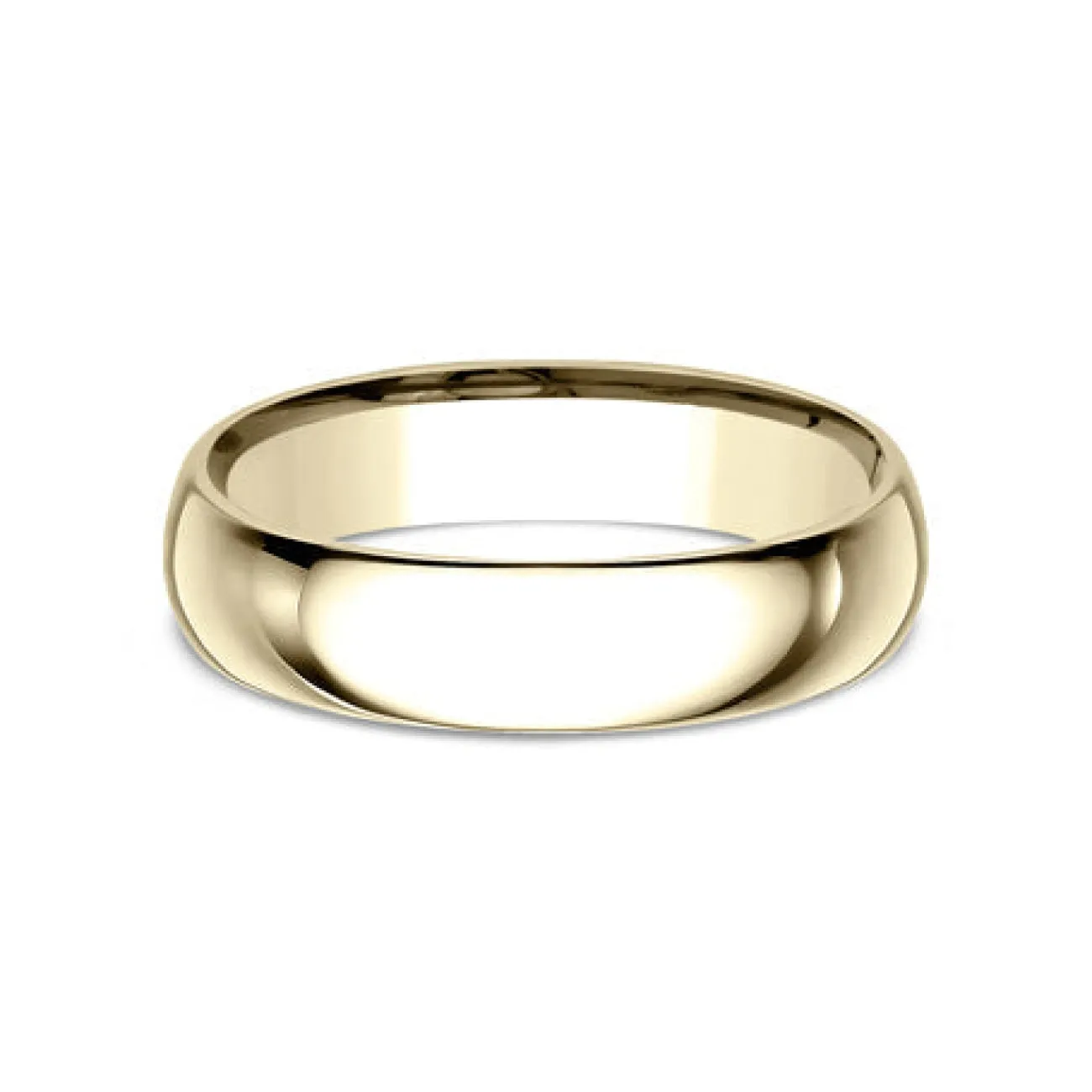 18K Yellow Gold Regular Dome Comfort Fit 5.0 Wedding Band Ring