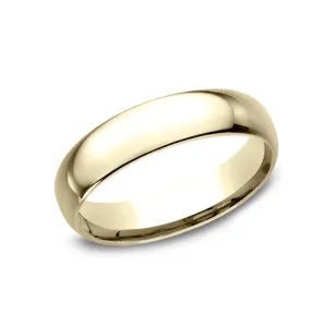 18K Yellow Gold Regular Dome Comfort Fit 5.0 Wedding Band Ring