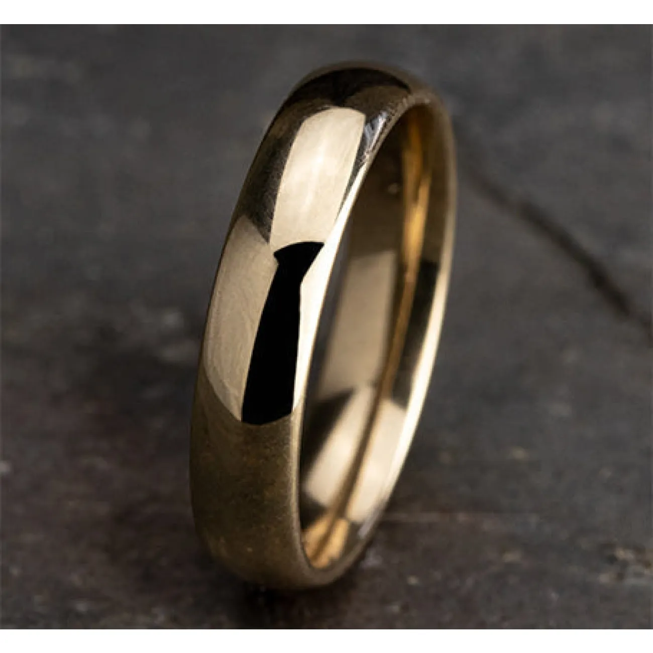18K Yellow Gold Regular Dome Comfort Fit 5.0 Wedding Band Ring