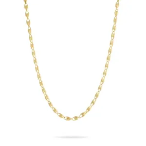 18K Yellow Gold Small Link Long Necklace