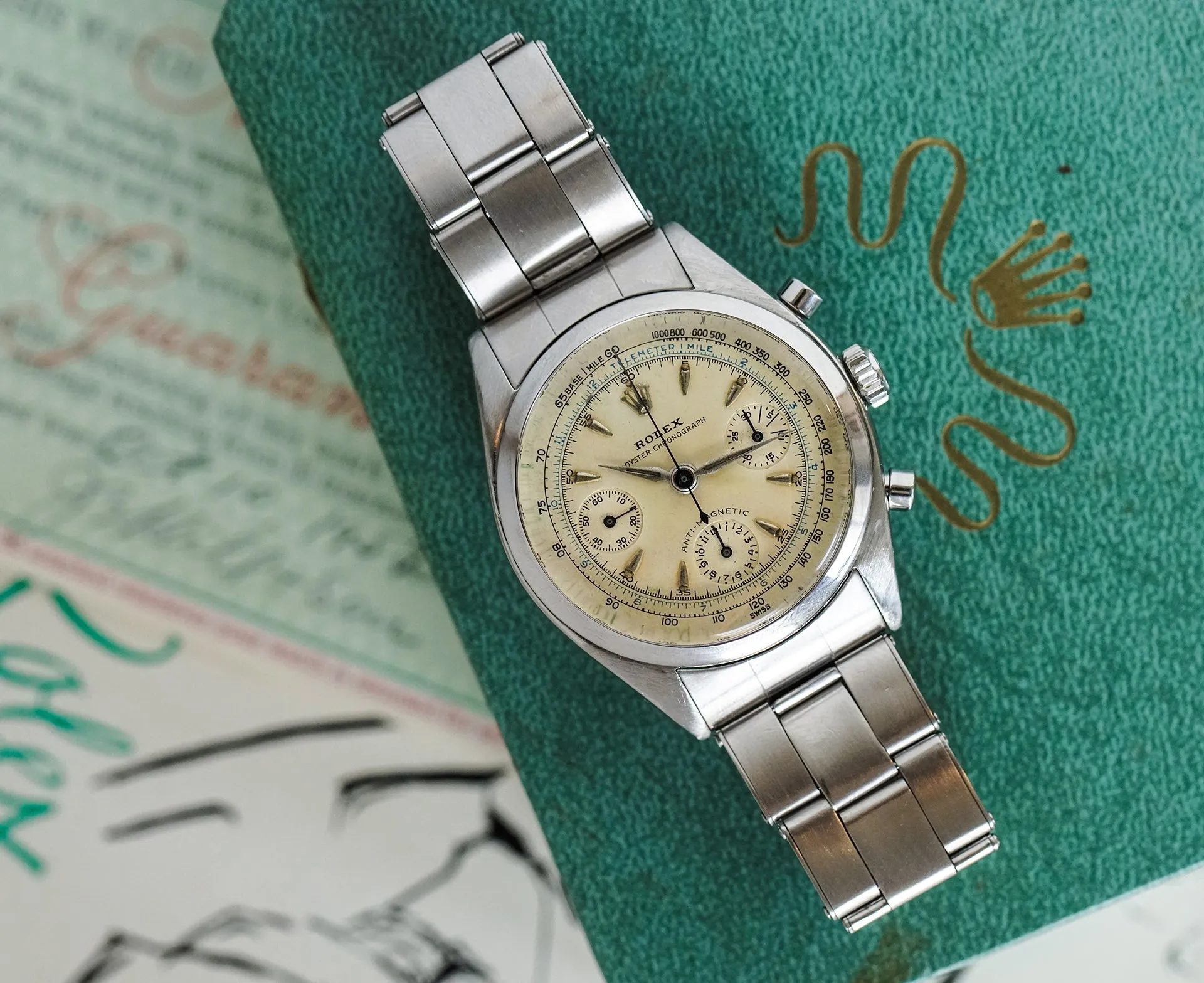 1959 Rolex Chronograph Pre-Daytona (Ref.6234) Box, Papers, Letters From Original Owner