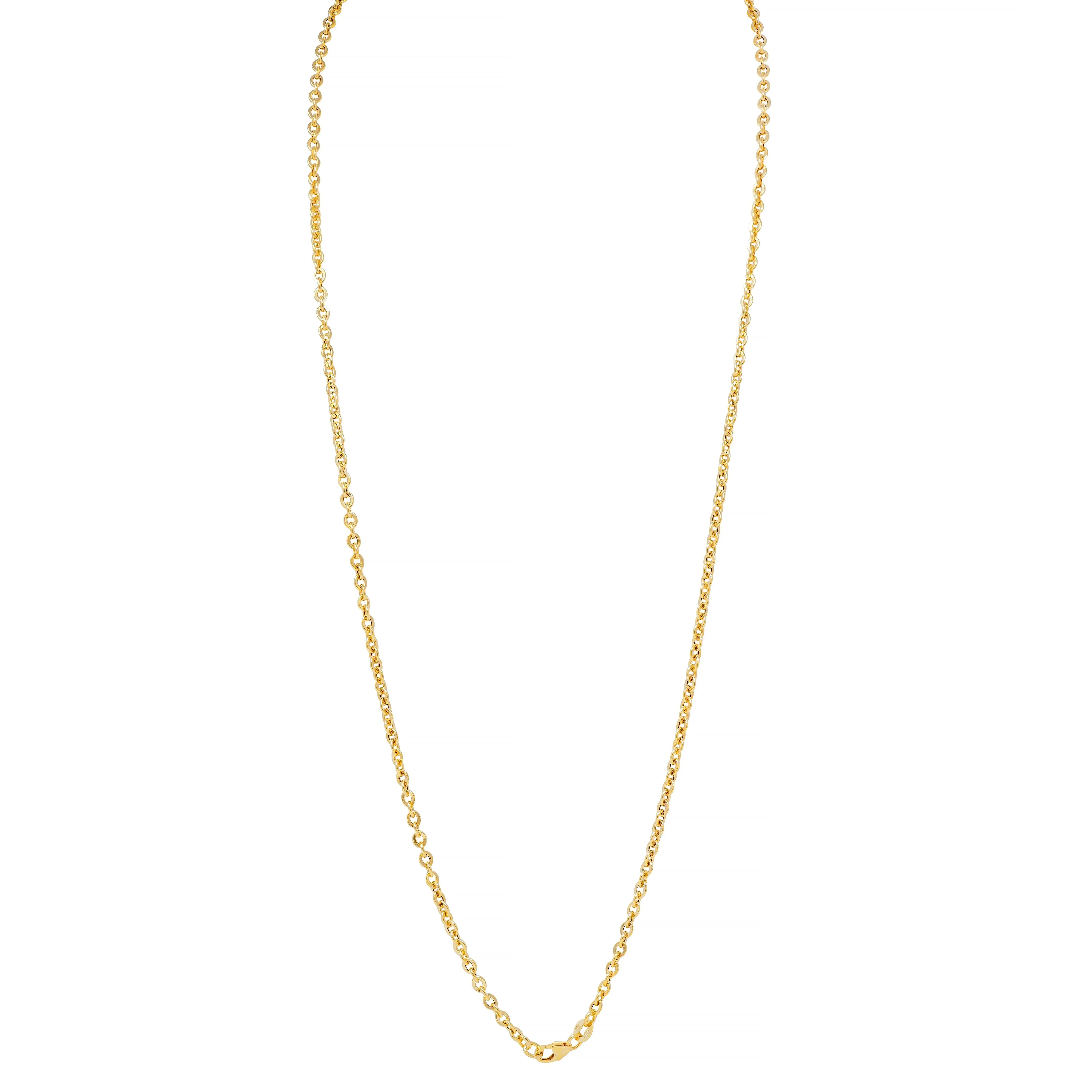1990s 14 Karat Yellow Gold 24 1/4 IN Vintage Cable Link Chain Necklace
