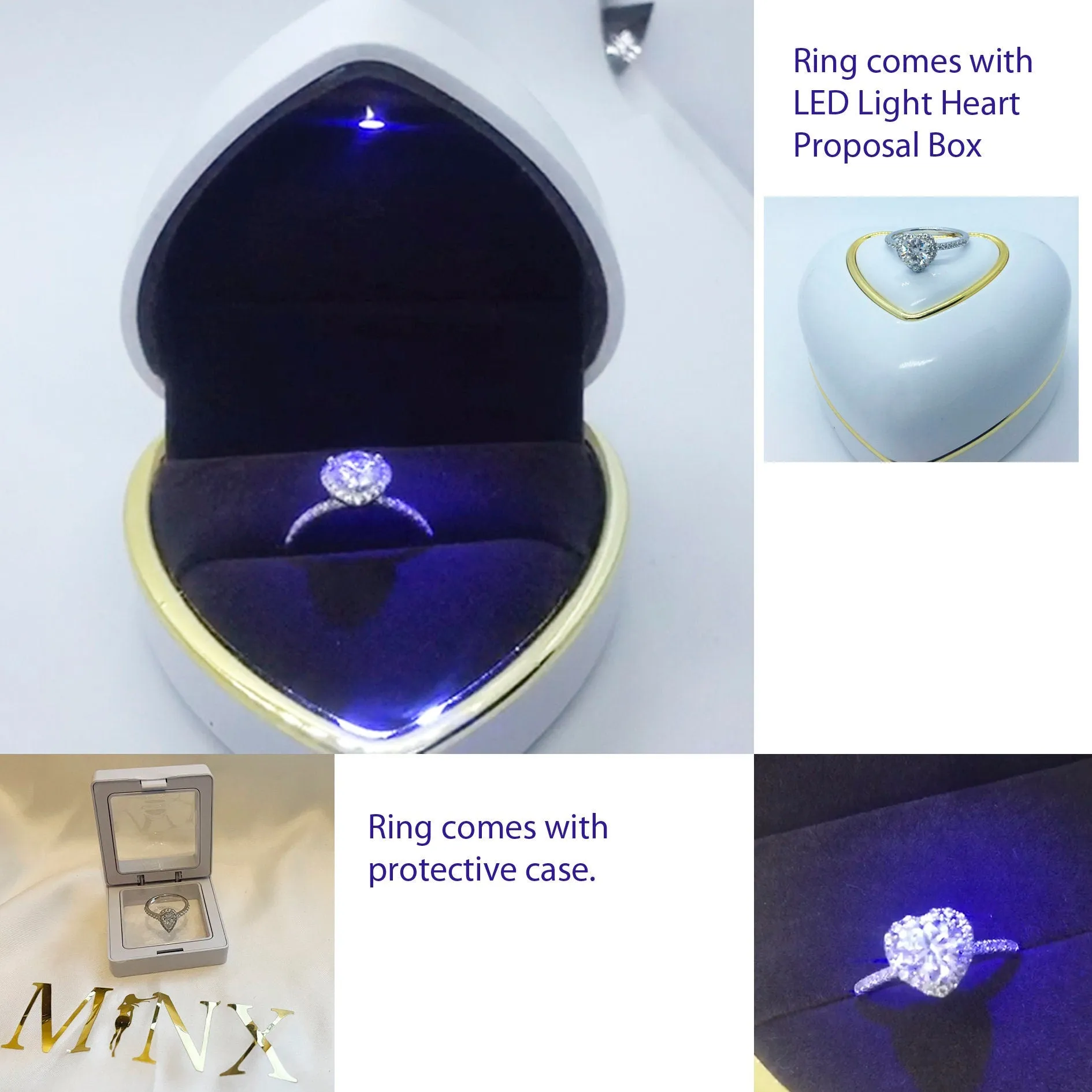 1ct | Diamond Heart Ring | Moissanite Engagement Rings