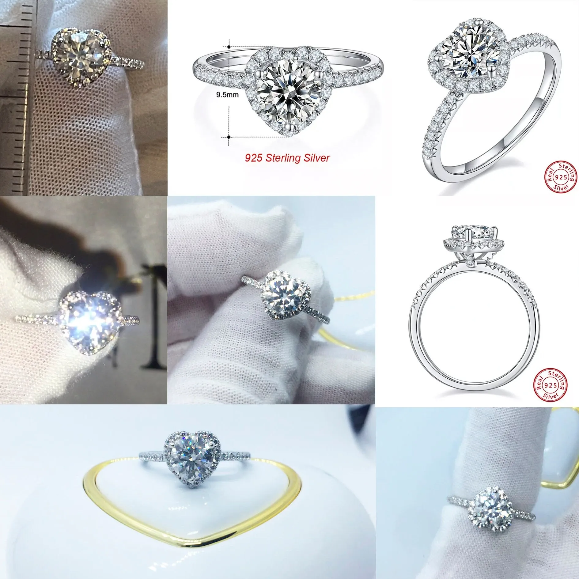 1ct | Diamond Heart Ring | Moissanite Engagement Rings