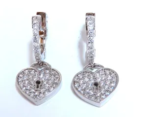 1ct Natural Diamond Heart Key Earrings 14kt