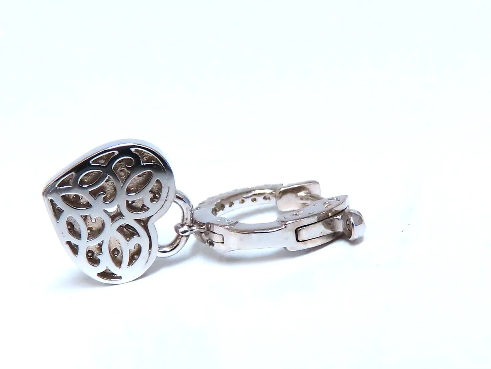 1ct Natural Diamond Heart Key Earrings 14kt