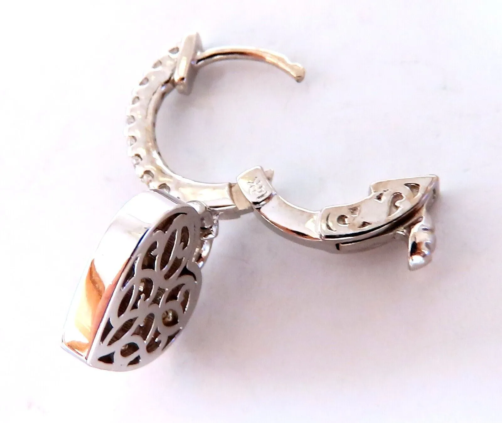 1ct Natural Diamond Heart Key Earrings 14kt