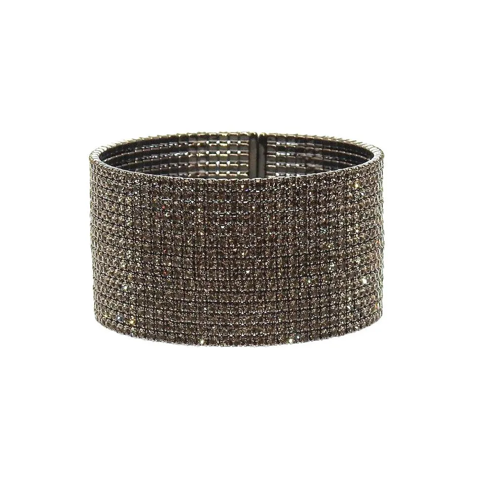 1" Pave Crystal Hematie Cuff