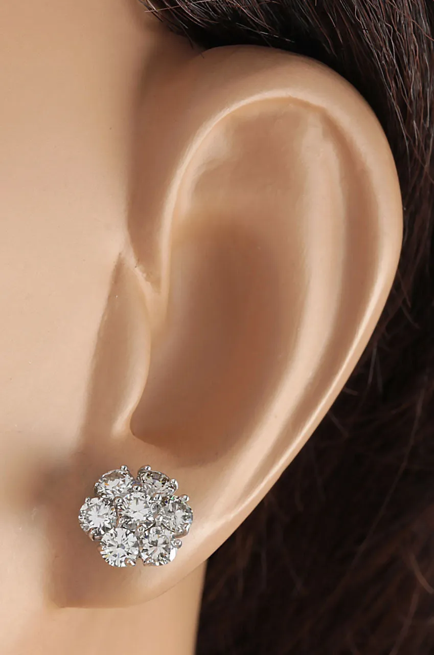 2.00 Carat Natural Diamond 14K White Gold Earrings