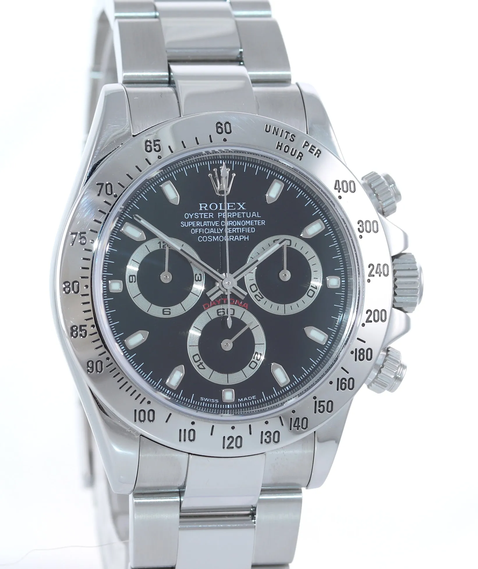 2004 PAPERS Rolex Daytona 116520 Black Dial Chrono Steel Watch Box