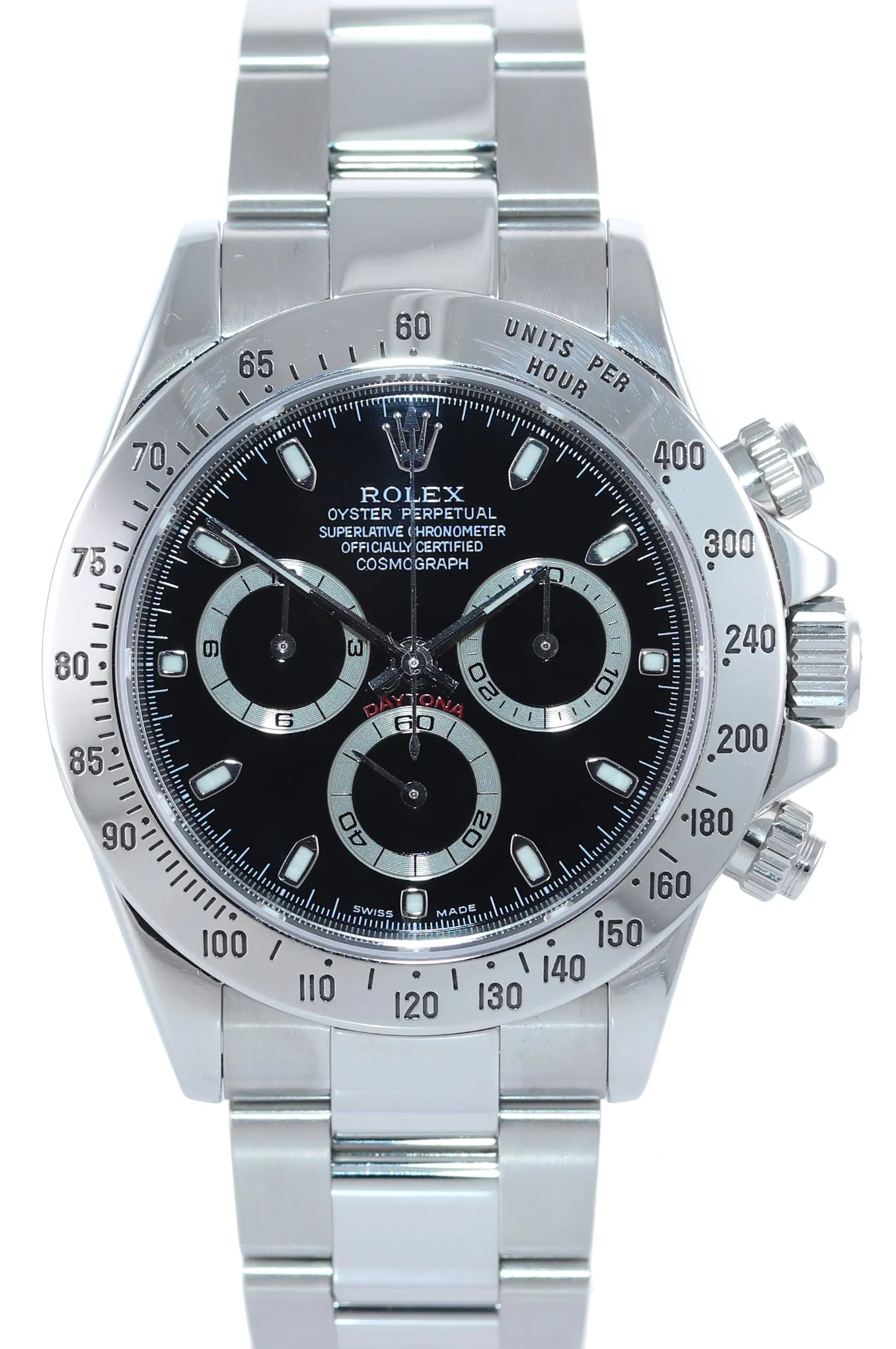 2004 PAPERS Rolex Daytona 116520 Black Dial Chrono Steel Watch Box