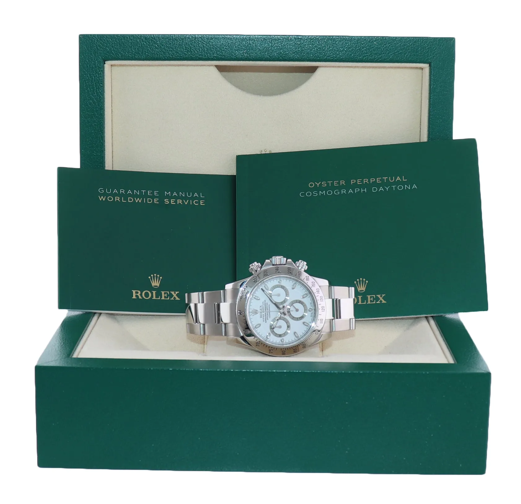 2007 Rolex Daytona 116520 White Dial Steel Chronograph 40mm Watch Box