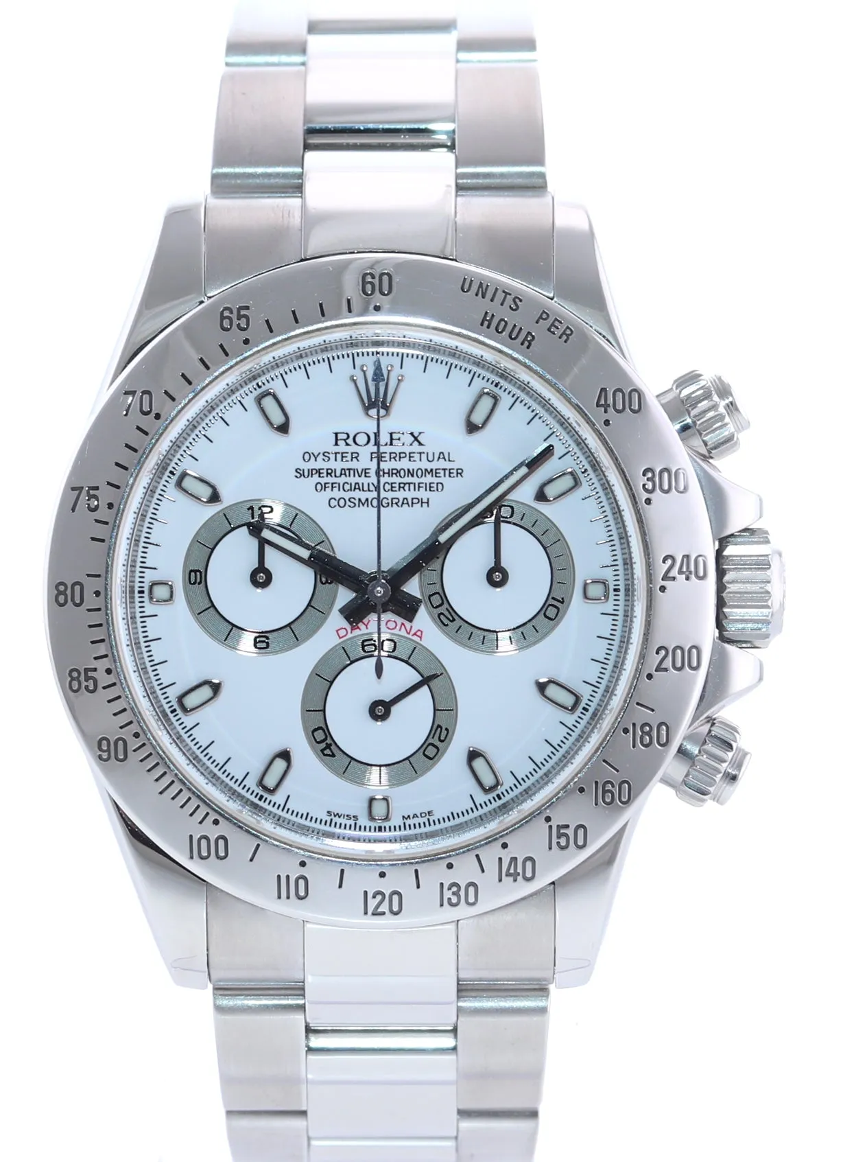 2007 Rolex Daytona 116520 White Dial Steel Chronograph 40mm Watch Box
