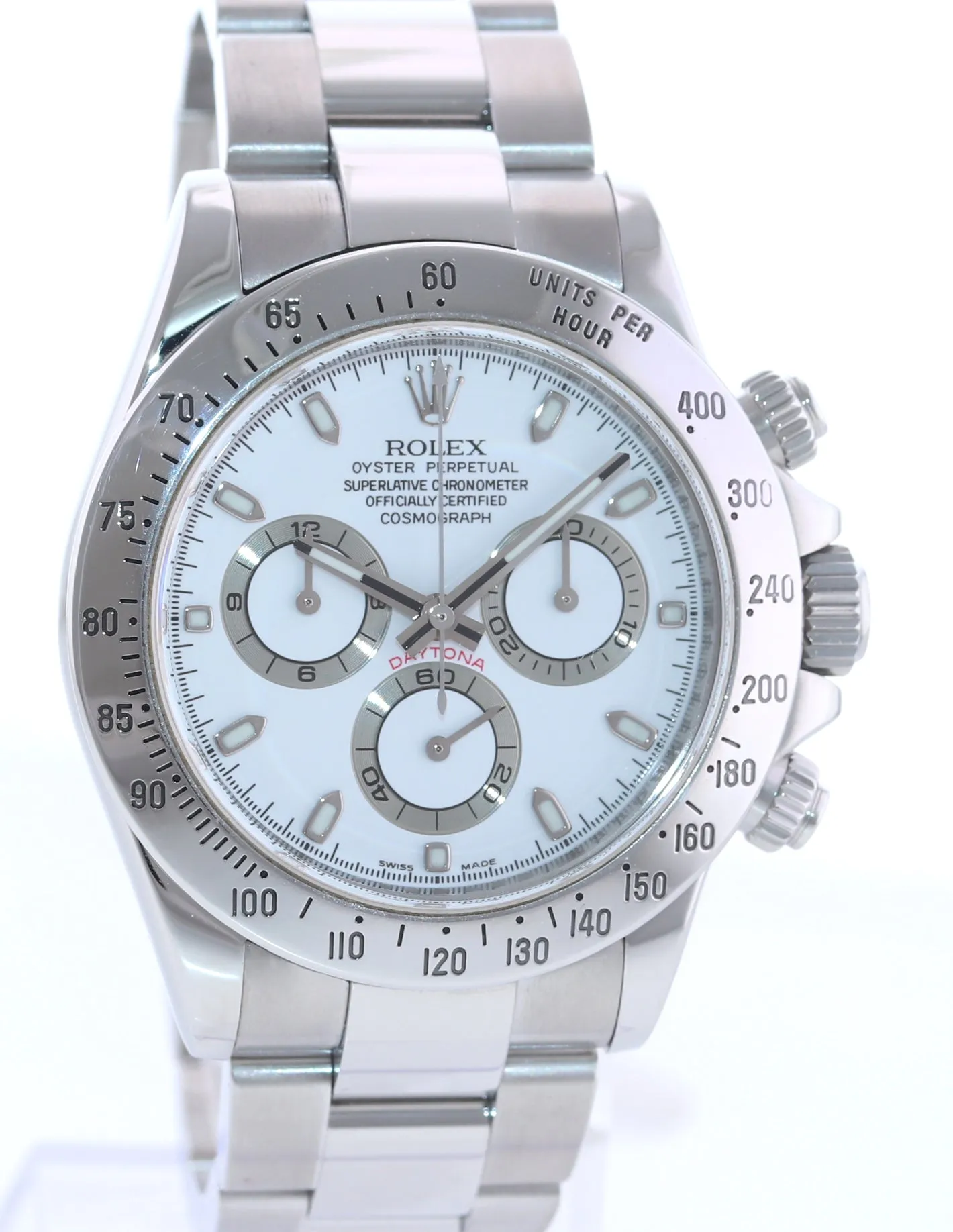 2007 Rolex Daytona 116520 White Dial Steel Chronograph 40mm Watch Box