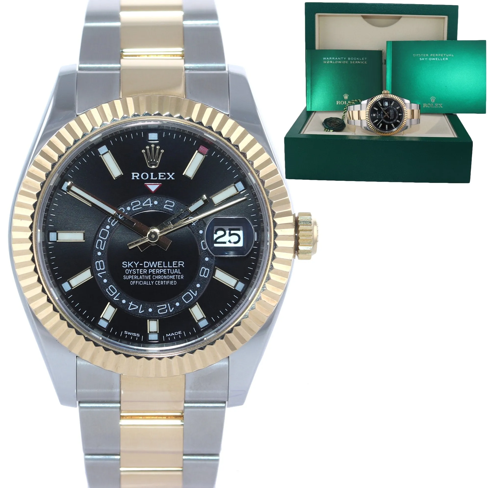 2020-2021 Rolex Sky-Dweller 326933 Black 18K Two Tone Gold Steel 42mm Watch Box