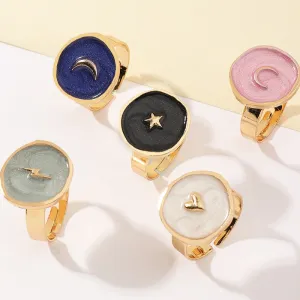2021 New Heart Rings Jewelry Womens Fashion Wedding Alloy Lover Moon Lightning Finger Rings Gifts For Girls Valentine's Day