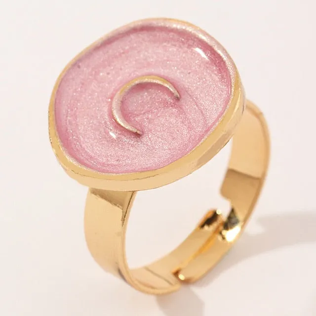 2021 New Heart Rings Jewelry Womens Fashion Wedding Alloy Lover Moon Lightning Finger Rings Gifts For Girls Valentine's Day