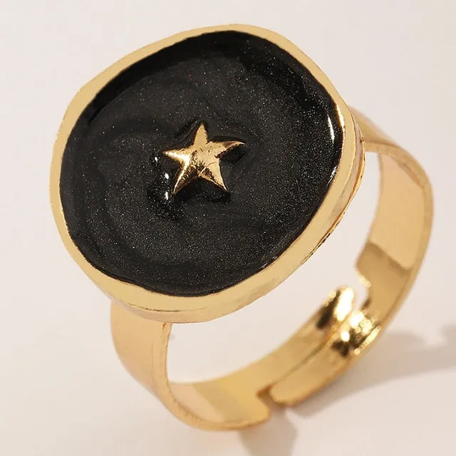 2021 New Heart Rings Jewelry Womens Fashion Wedding Alloy Lover Moon Lightning Finger Rings Gifts For Girls Valentine's Day