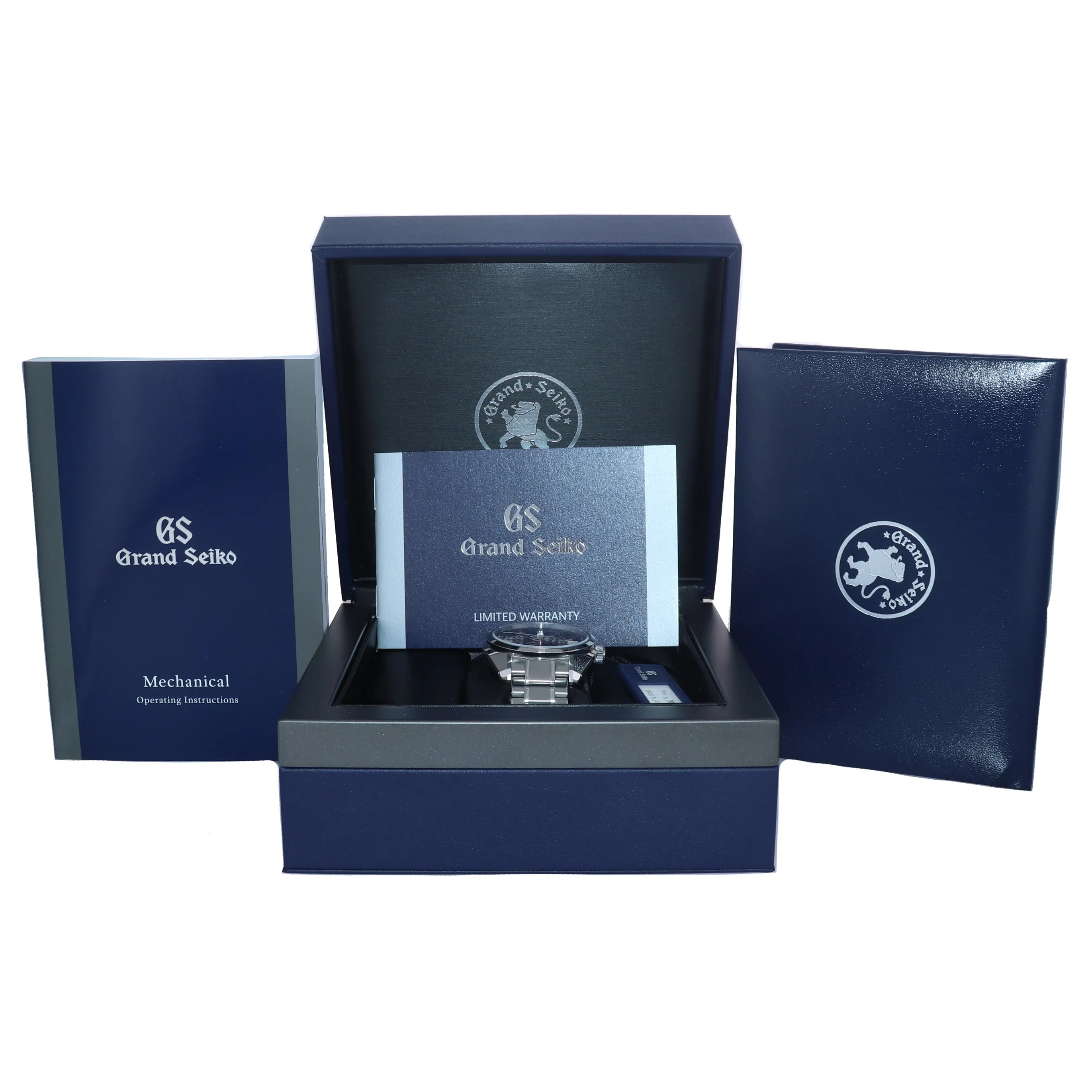 2021 PAPERS Grand Seiko Hi-Beat 36000 GMT SBGJ203 Black Steel 40mm Date Watch