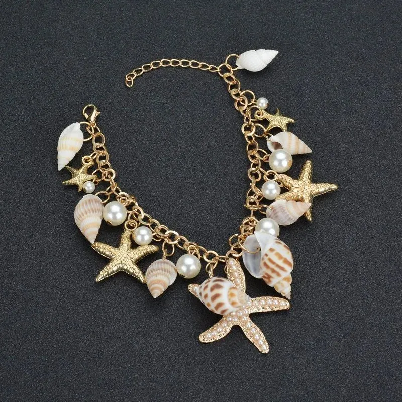 2022 New Arrival Bohemia Korean Fashion Starfish Pendant Lemon Fruit OL Lady Style Bracelet Women Bracelets& Bangles Jewelry