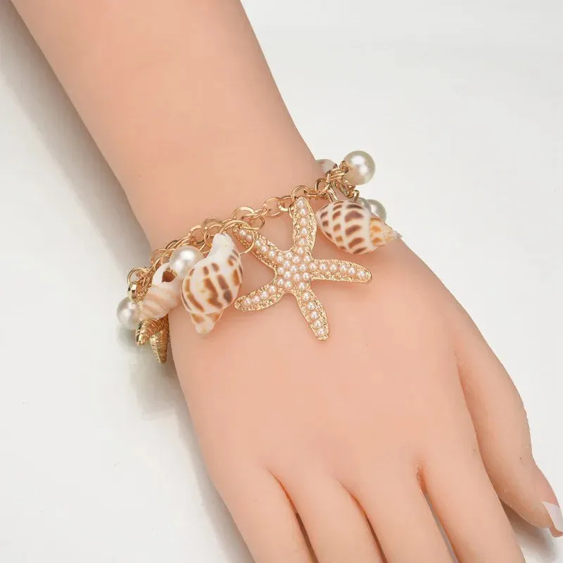 2022 New Arrival Bohemia Korean Fashion Starfish Pendant Lemon Fruit OL Lady Style Bracelet Women Bracelets& Bangles Jewelry