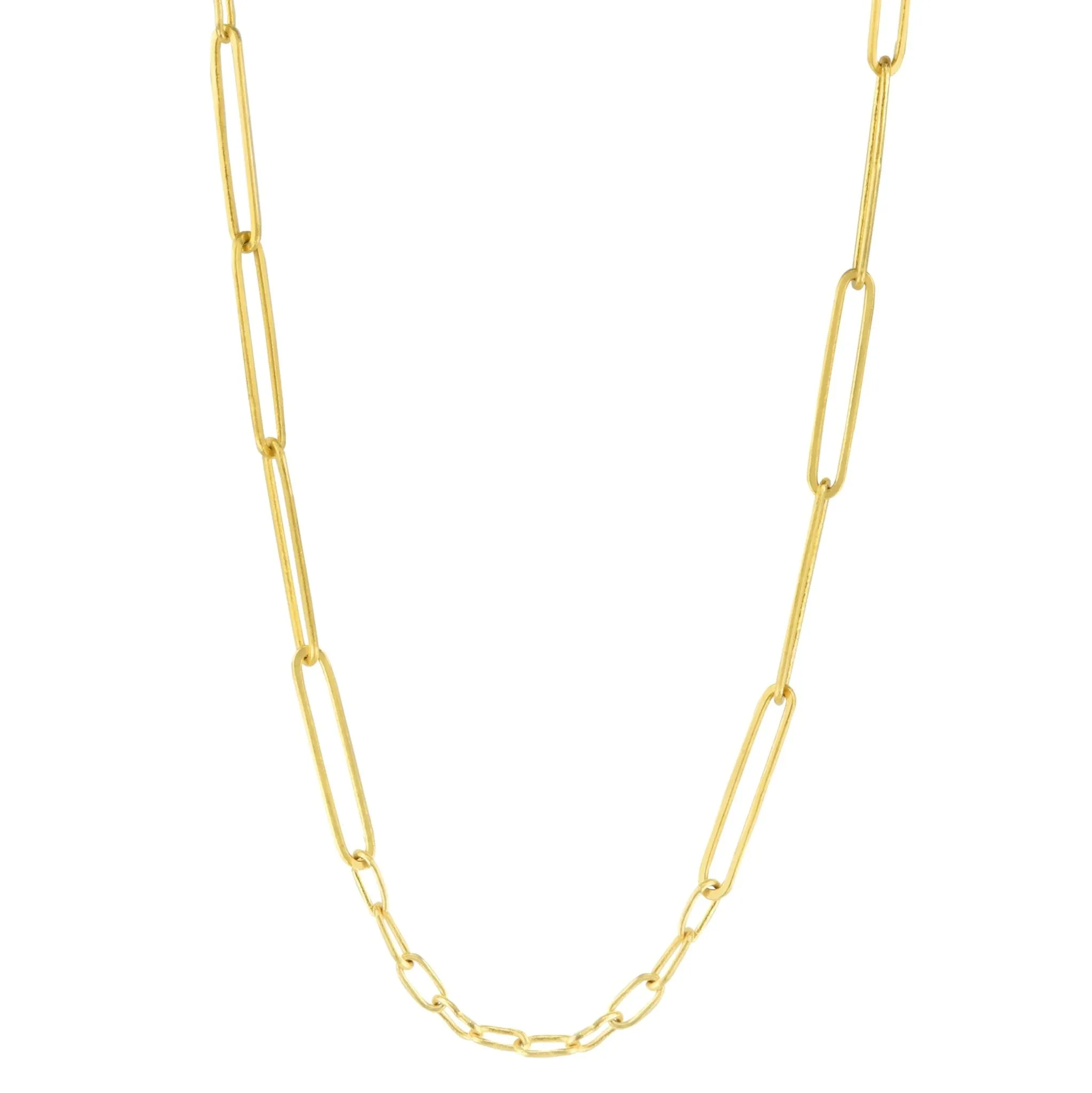 22K Gold Handmade Link Chain - 16.5" Length