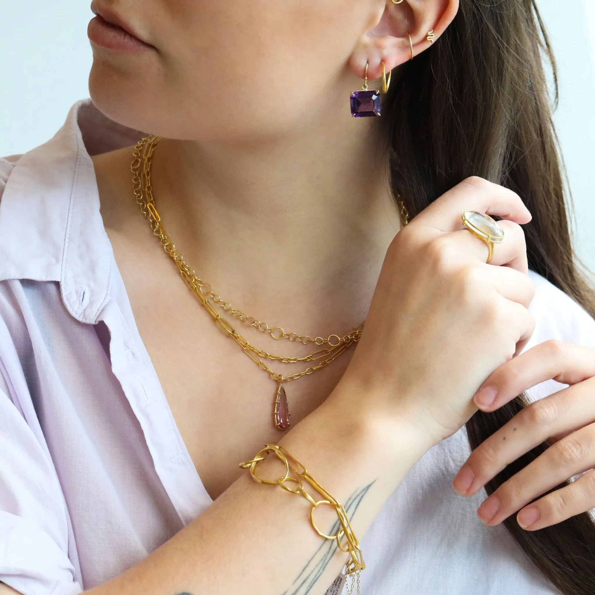 22K Gold Handmade Link Chain - 16.5" Length