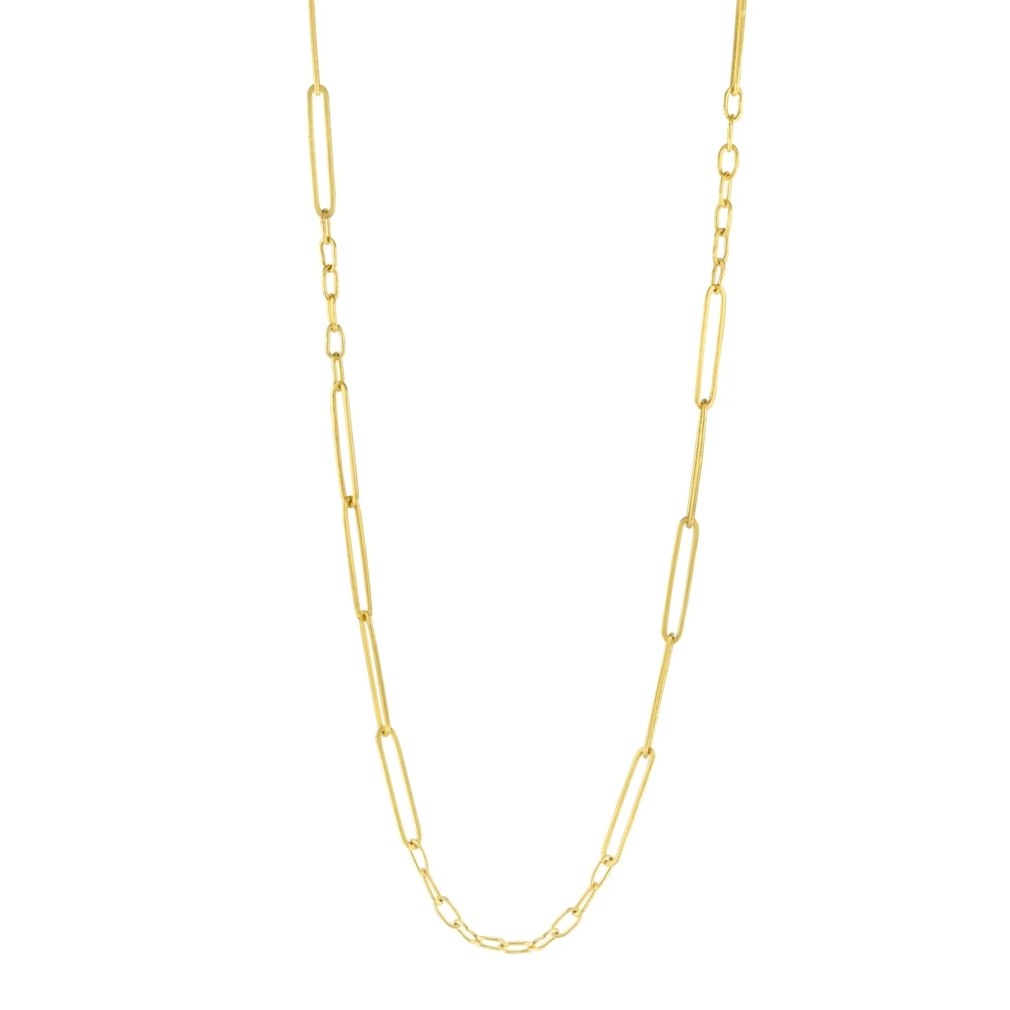 22K Gold Handmade Link Chain - 16.5" Length