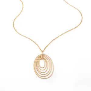 22k Gold Plated Sterling silver Oval Necklace 18"