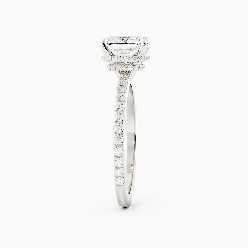 2.4 Carat Round Cut Moissanite Engagement Ring 14k White Gold