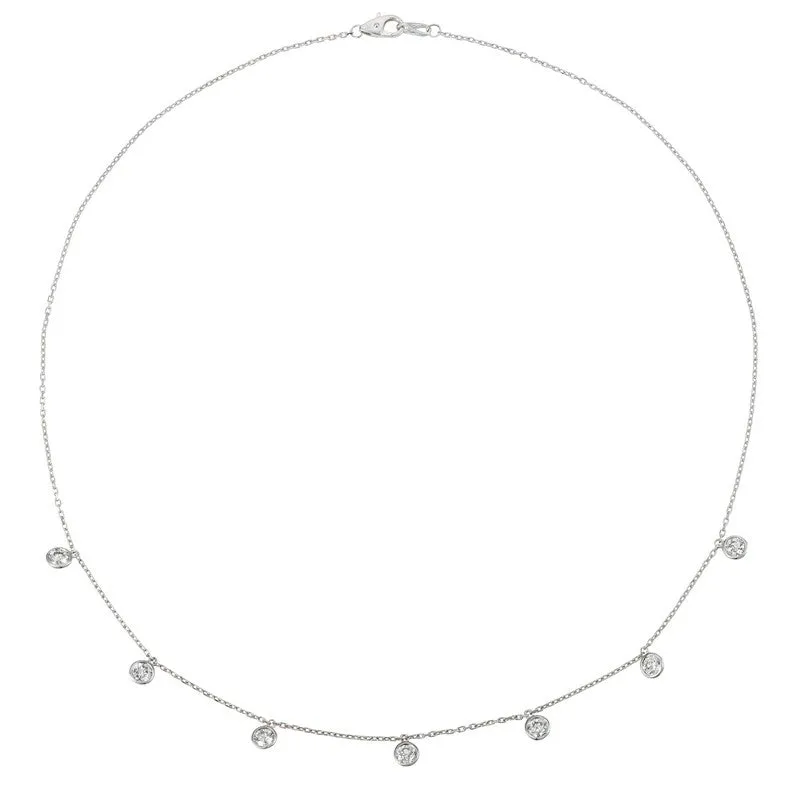 25 POINTER 7 SECTION 18″ DIAMOND NECKLACE 14K GOLD (1.75 CTW)