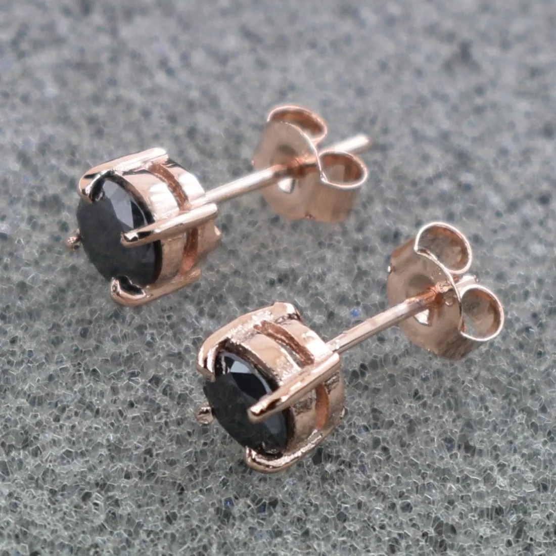 2.50 Ct AAA Certified Black Diamond Solitaire Studs in 925 Silver, Great Luster & Amazing Look