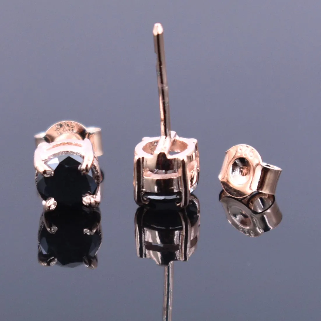 2.50 Ct AAA Certified Black Diamond Solitaire Studs in 925 Silver, Great Luster & Amazing Look